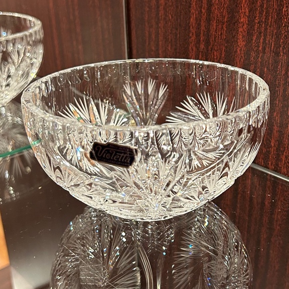 Violetta Round Crystal Candy Bowl Made in Poland - Picture 1 of 7